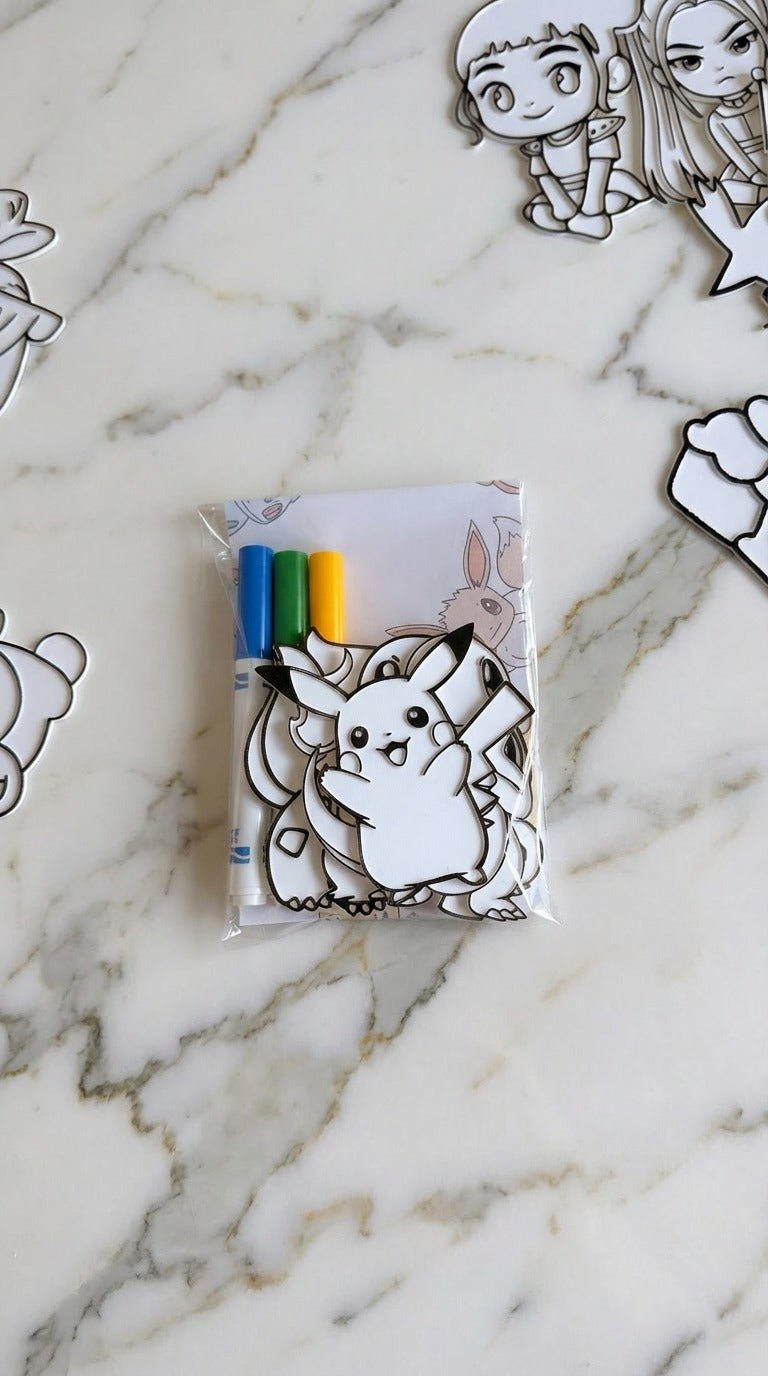 Pokémon - Inspired 3D Colouring Characters – Reusable Kids Activity Set - Hanzel & Gretel