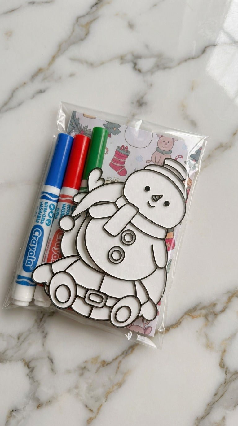 Christmas 3D Coloring Set for Kids – Reusable Characters with Washable Markers - Hanzel & Gretel