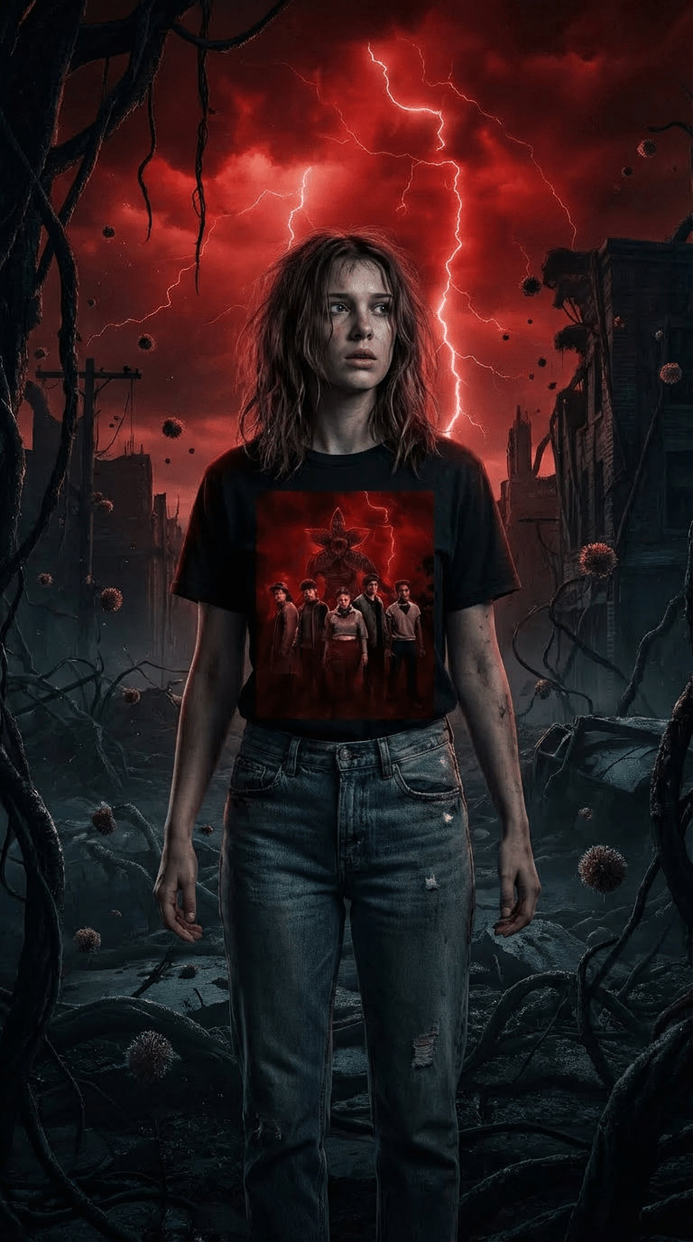 Retro Supernatural Stranger Things Horror Graphic T-Shirt | Vintage Sci - Fi Fan Art Tee - Hanzel & Gretel