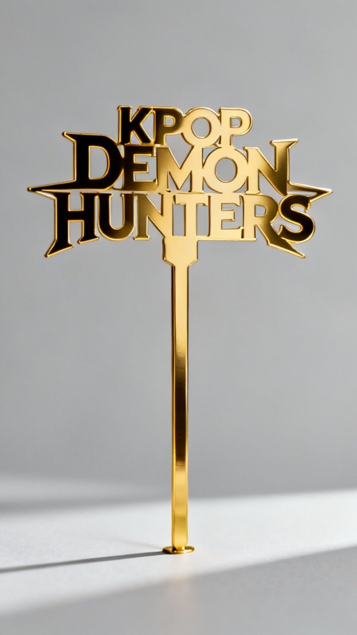 K - Pop Demon Hunters Cake Topper – Gold Mirror Acrylic | Custom K - Pop Party Decoration | Birthday Cake Topper for K - Pop Fans - Hanzel & Gretel