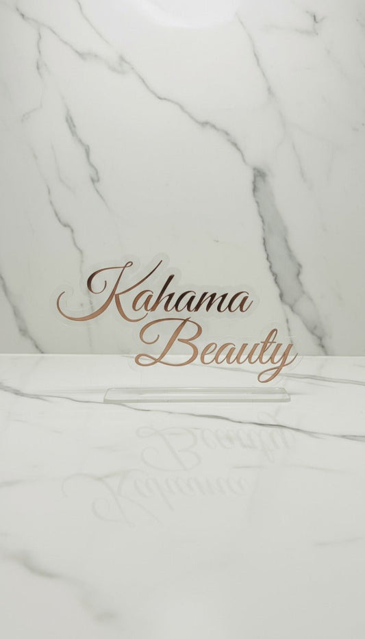 Custom Acrylic Business Sign – 22"x12" Logo Display With Stand | Salon & Boutique Name Sign | Luxe Beauty Business Decor - Hanzel & Gretel