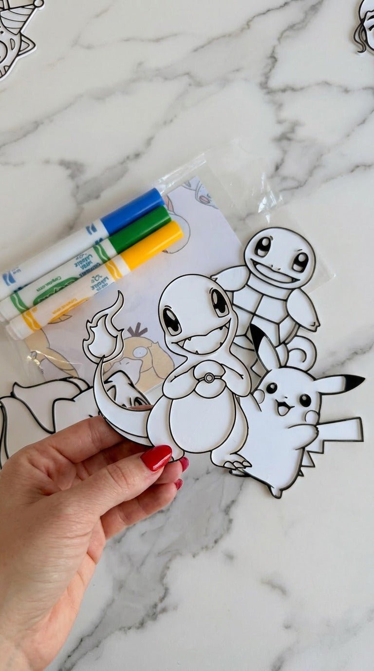 Pokémon - Inspired 3D Colouring Characters – Reusable Kids Activity Set - Hanzel & Gretel