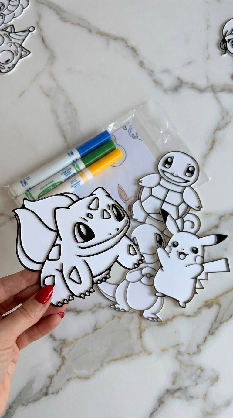 Pokémon - Inspired 3D Colouring Characters – Reusable Kids Activity Set - Hanzel & Gretel