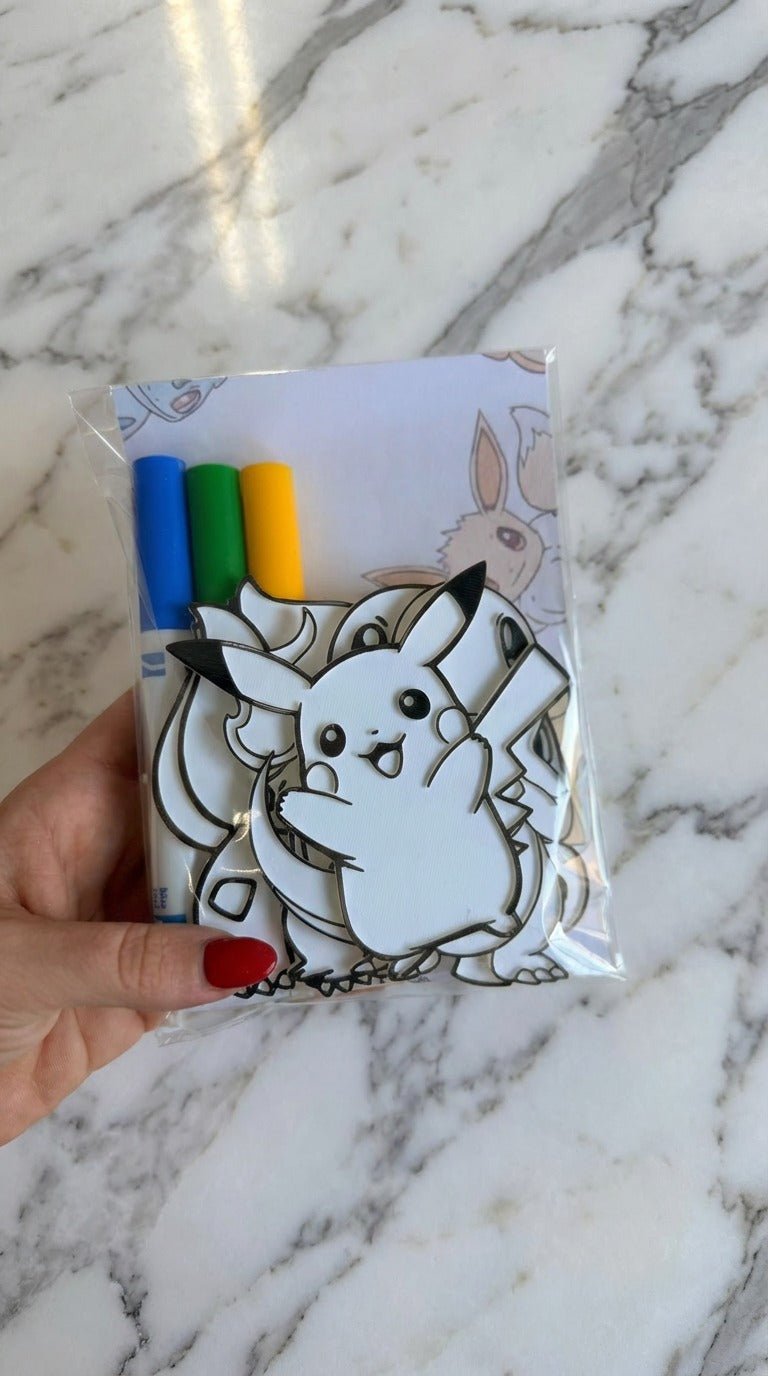 Pokémon - Inspired 3D Colouring Characters – Reusable Kids Activity Set - Hanzel & Gretel