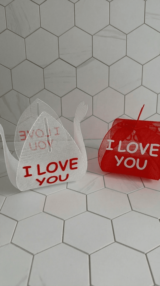 3D “I Love You” Valentine Gift Bag – 4x4 Reusable Treat Holder - Hanzel & Gretel