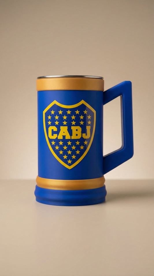 CABJ Boca Juniors Mug – 3D Printed Beer Mug with Stainless Steel Interior | Argentine Fan Gift Toronto Canada